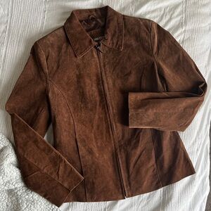 Juliano Celini Brown Suede Full Zip Jacket